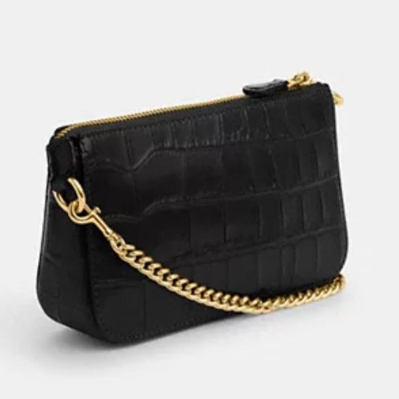 NEW Coach bag crossbody shoulder black leather gold-tone hardware 2 strap NWT - Picture 7 of 8